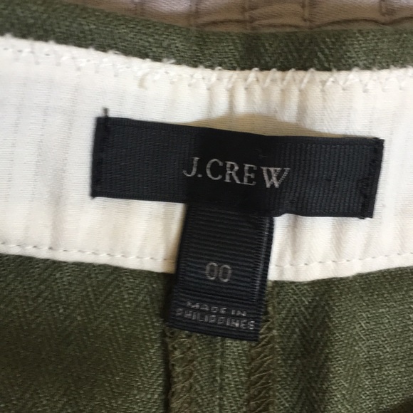 🍏J.Crew linen crossover skirt/skort olive green - Picture 6 of 7